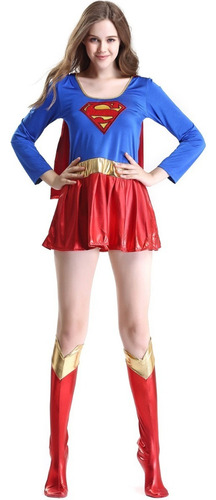 Superwoman Supergirl Superhéroe Disfraz Cosplay Para Adulto A