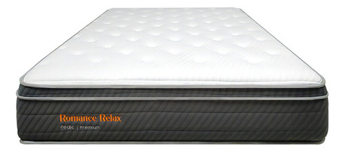 Colchón Sencillo de espuma Romance Relax Pedic premium base elite plomo - 120cm x 190cm x 54cm con pillow