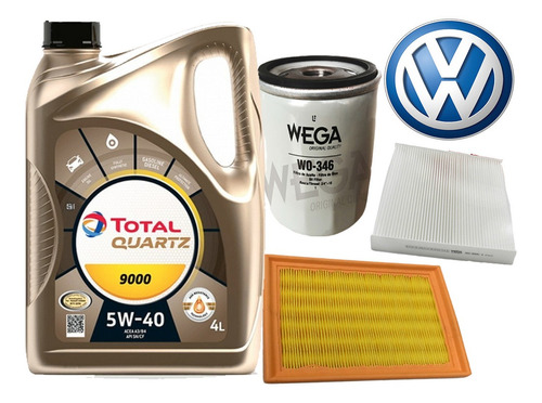 Kit Filtros Volkswagen Golf 1.6 Msi + Aceite Total 5w40 4l
