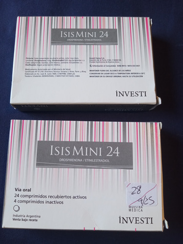 Pastillas Anticonceptivas Orales Isis Mini 2 Cajas De 28