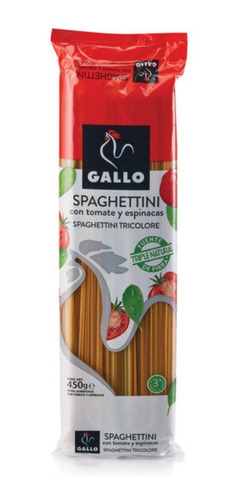 Pasta Spaguettini Con Vegetales Gallo Gourmet Bolsa 450g