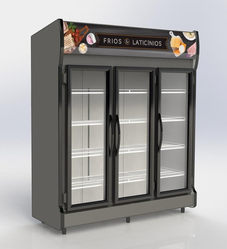 Expositor Refrigerado 3 Portas Economic As-3e Conservex Cor Cinza 110V