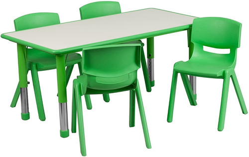 Flash Furniture Verde Escritorio Niños Mesa Ajustable Silla