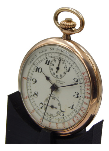 Reloj De Bolsillo Girard Perregaux Cronógrafo Bañado En Oro