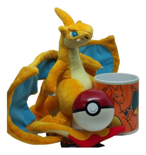 Megacharizard Y Promo Peluche Tazón Pokebola Envío Gratis