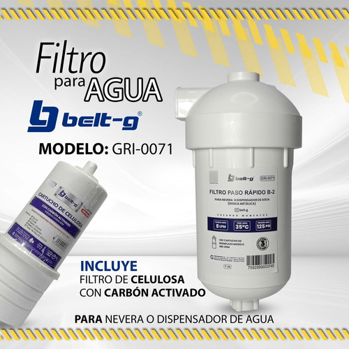 Filtro P/agua Plastico B-2 Belt-g Gri-0071 / 10573
