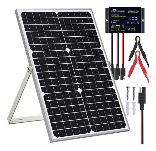 Solperk - Kit De Panel Solar De 30 W 12 V, Cargador De Bater
