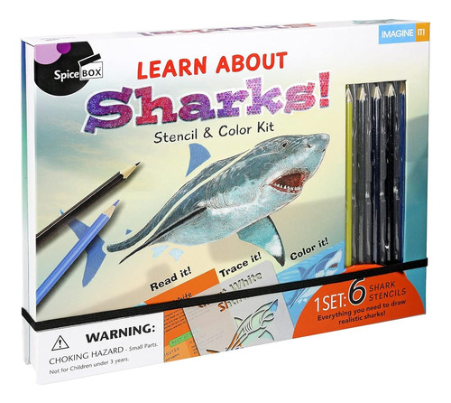 Spicebox Kits De Arte Infantil Imagine It Learn & Draw Shark