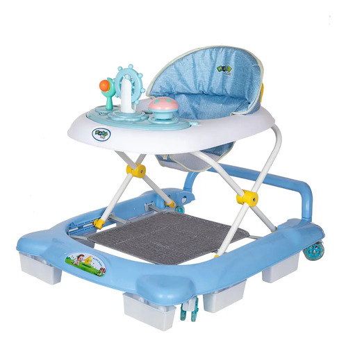 Andador Infantil Musical Para Bebê Empurrador Compacto 3 Ajustes de Altura La Bamba Maxi Baby - azul