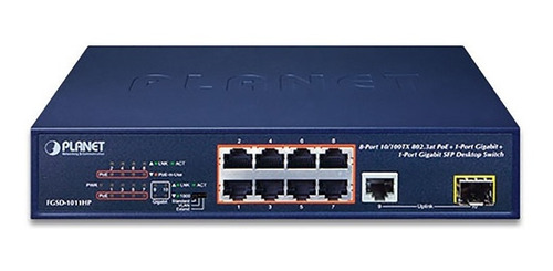 Imagen 2 de 3 de Planet Fgsd-1011hp 120w Poe Switch No Administrable 8 Puerto