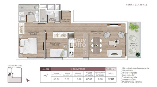 Imagen 8 de 8 de Apartamento En Venta Dos Dormitorios Con Balcón En Punta Carretas