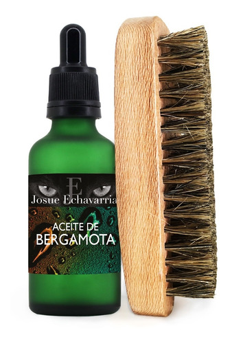 Kit Aceite Bergamota 50 Ml Cepillo Café Militar Tallado A Mano Josue Echavarria