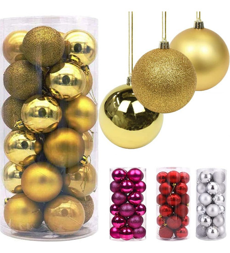 24 Bolas Decorativas De Navidad Para Árbol De Navidad, Dec.