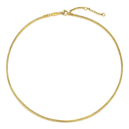 Gargantilla Oro Amarillo Cadena De Serpiente Redonda 1.6 Mm Oro Amarillo