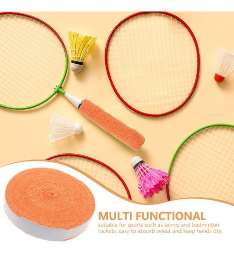 1 Rollo De Cinta De Fibra T Con Agarre Para Raqueta De Tenis