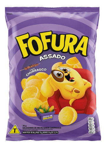 Salgadinho de Milho Assado Sabor Churrasco 70g Fofura