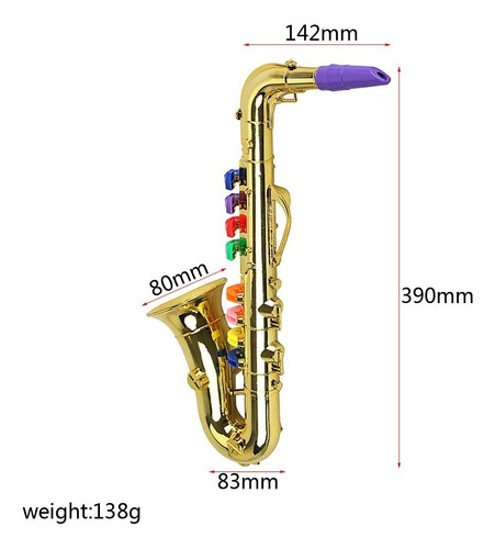 Toca Saxofón Con 8 Teclas De Colores Instrumento Musical Tem