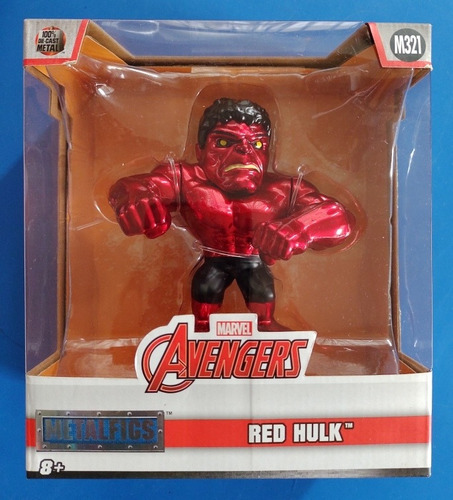 Imagen 3 de 3 de Hulk 10cm Red Rojo Figura De Metal Marvel Jada Metalfigs