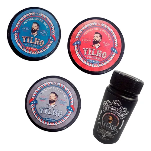 comprar Yilho Kit 3 Pomadas Barbers + Polvo Texturizador Modelador