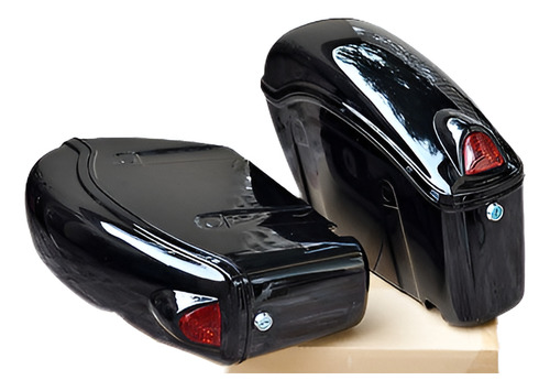 Color Negro Universal Hard Motorcycle Saddlebags Saddle Bag 