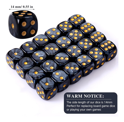 Tecunite Juego De Dados De Colores De 25 Piezas, Dados De 6