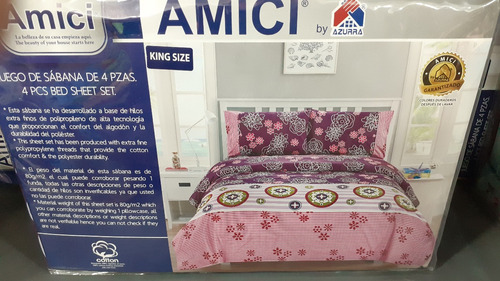 Juego De Sabana King Zize 2x2 Marca Amici