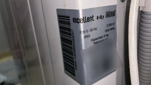 Lavarropas Drean Excellent Blue 8.12 En Perfecto Estado Blanco (Usado)