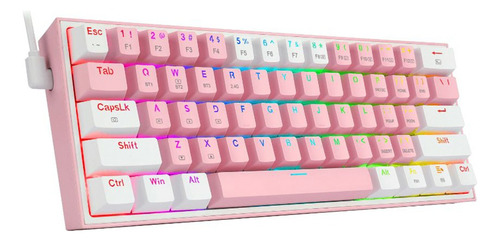 Teclado Redragon Fizz Pro K616-rgb Rosa/blanco Español Gamer Color Del Teclado Rosa Idioma Español Latinoamérica