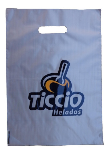 Bolsa Riñon Impresa Plastica 32x45  Con Logo Potes Helado  