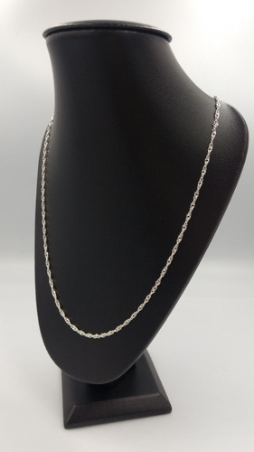 Imagen 4 de 6 de Cadena De Pura Plata Pureza 925 Tejido Torzal De 60cm Unisex
