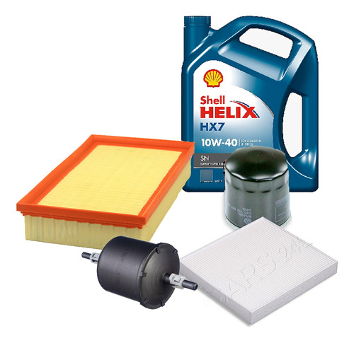 Kit Filtros Gol 1.4 Cnba X4 + Aceite Shell Hx7