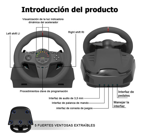 Volante For Xbox One Ps3 Ps4 Pc Control Gamer Color Black Este Volante Para Juegos Se Puede Adaptar Perfectamente Permitiéndote Desplazarte Libremente Entre Diferentes Plataformas Y Disfrutar De Una