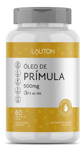 Óleo De Prímula 500mg Premium Lauton - 60 Capsulas Softgel