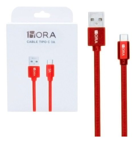 Cabo Carregamento 1hora Cabo Usb 2.0 A/c 3a 1m Vermelho
