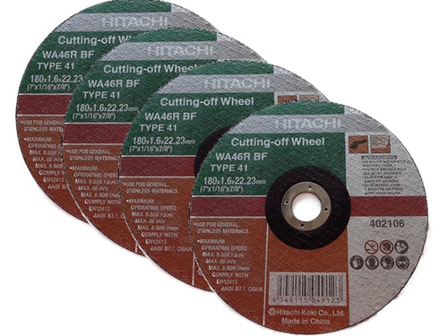 50 Disco De Corte Para Inox 180x1,6x22,23mm Hitachi (7 )