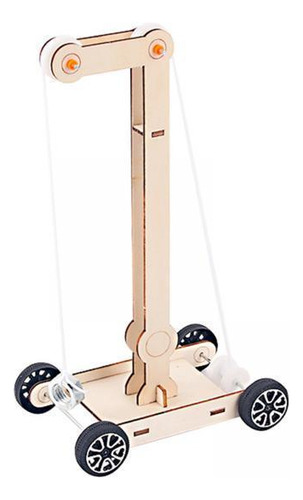 2 Diy Stem Toys Wooden Trolley Model Puzzle Kit Profesional