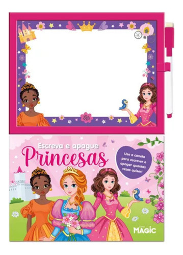 Livro Com Lousa Escreva E Apague Princesas Menina Infantil
