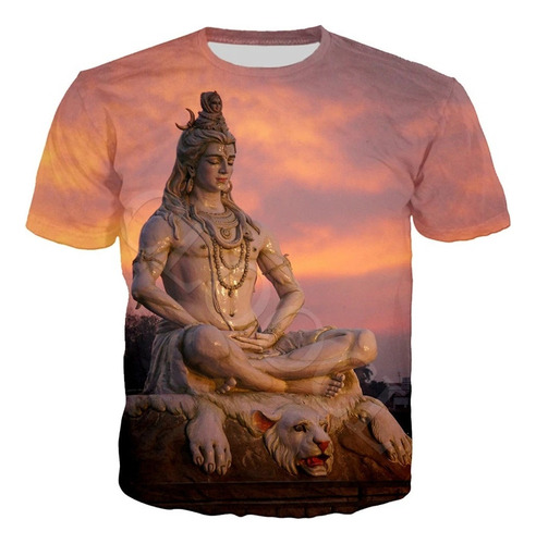 Mklo Camisetas Casuais De Manga Curta Com Impressão 3d Shiva