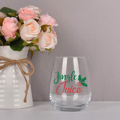 Copa De Vino De Navidad, Copa De Vino Sin Tallo De Jingle Ju