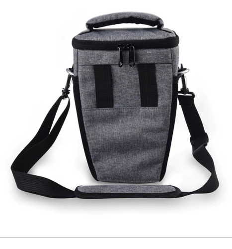Bolso Para Cámara Fotográfica Lona Gris Resistente