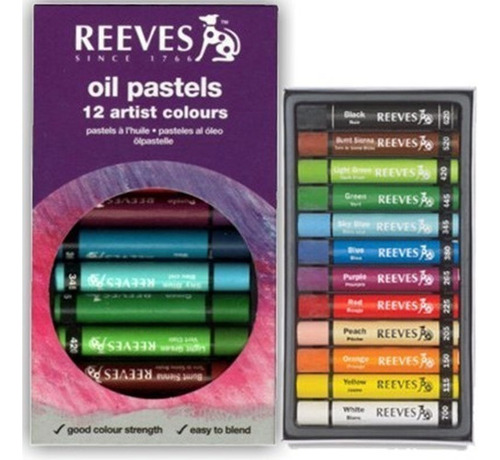 Pastel Oleoso Reeves 12 Cores