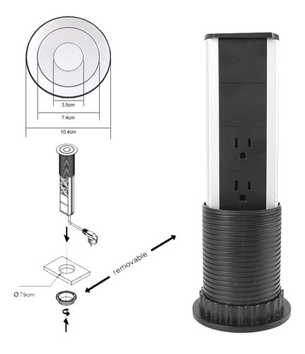 Multifuncion Toma De Corriente Torre Para Mesa Us Plug De