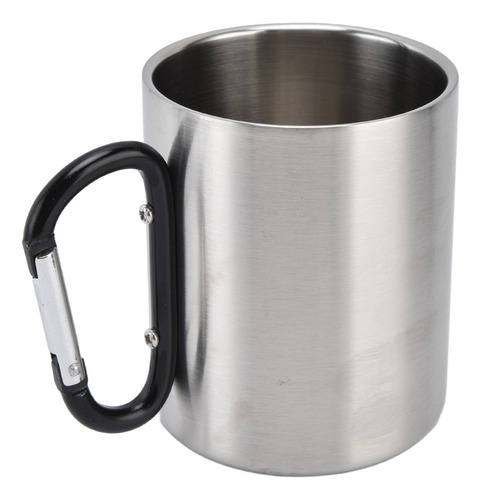Taza Negra De Acero Inoxidable De 360 Ml, Doble Pared, Cómod