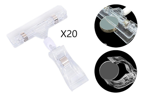 20x Clips Para Carteles De Mercancías Clip En Soporte Para