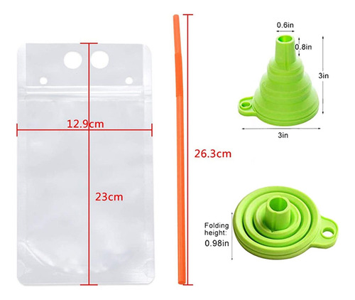 Paquete De 100 Bolsas Desechables Para Bebidas Sin Fugas De