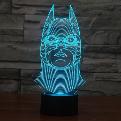 Lámpara Led Batman Dc Comics Base Táctil Rgb Control + Usb