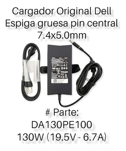 Cargador Original Nuevo Para Laptop Dell 130w Espiga Gruesa 