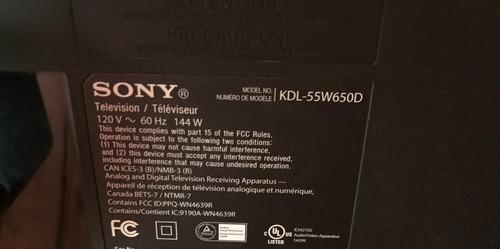 Imagen 1 de 4 de Tv Smart 55 Pulgadas Sony Kld55w650d Pantalla Rota