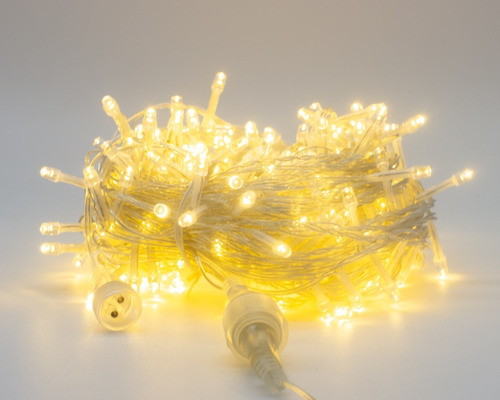Imagen 2 de 7 de Serie Navideña Luces Led Ambar Luz Fija 25 Metros 250 Leds