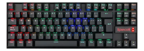 Teclado Gamer Redragon Kumara K552 Magnetico, Rgb, Alambrico Negro Español Latinoamérica